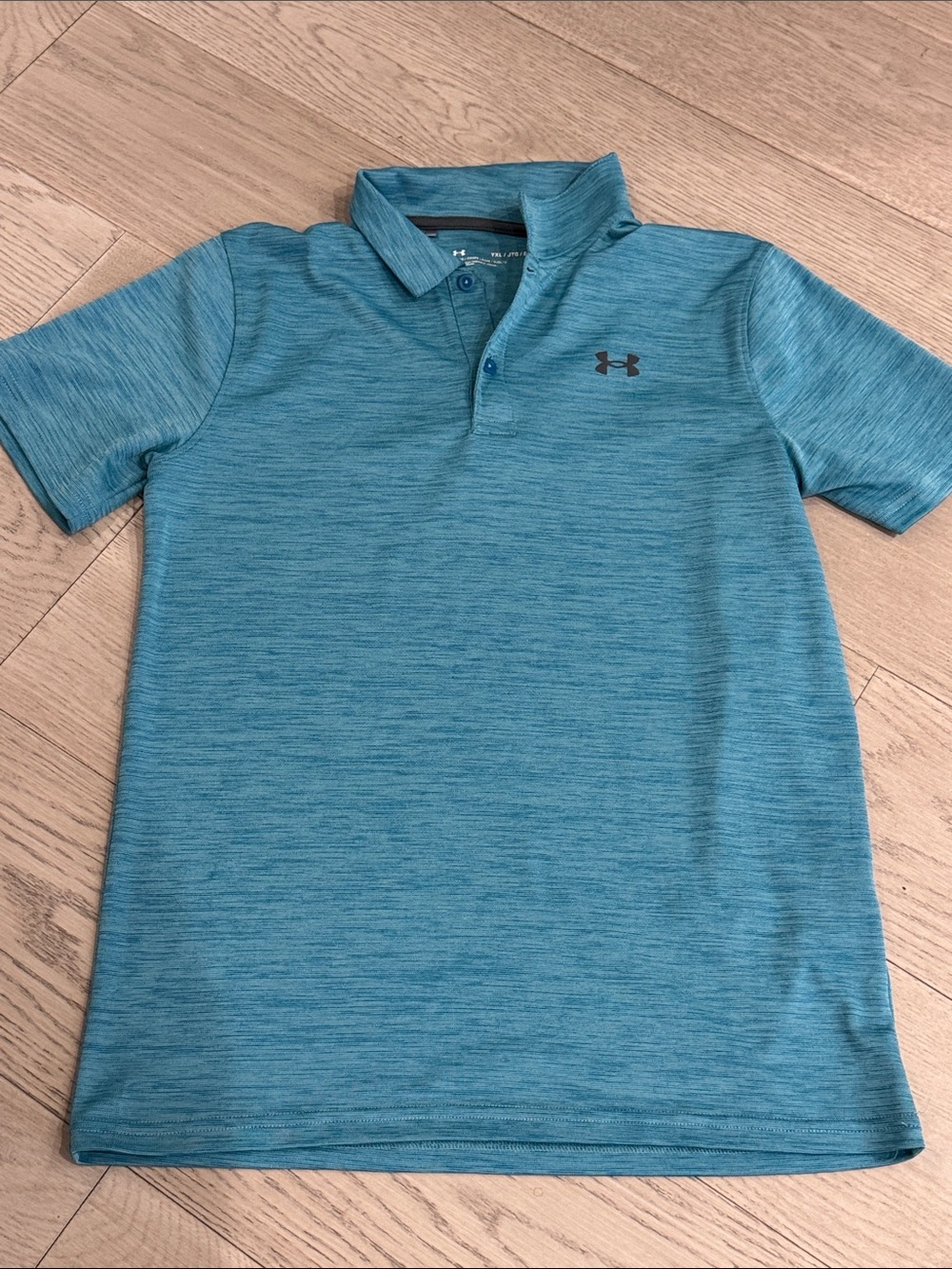 Under Armour Boys' Blue Teal Heather Performance Polo